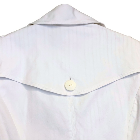 Nine West White Cotton Trench Coat Size 8 Medium Vintage Long Sleeves Jacket - Picture 8 of 10